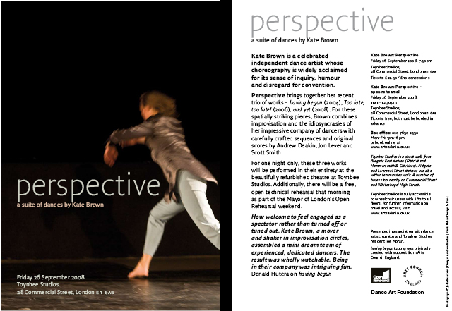 Perspective by Kate Brown, handbill