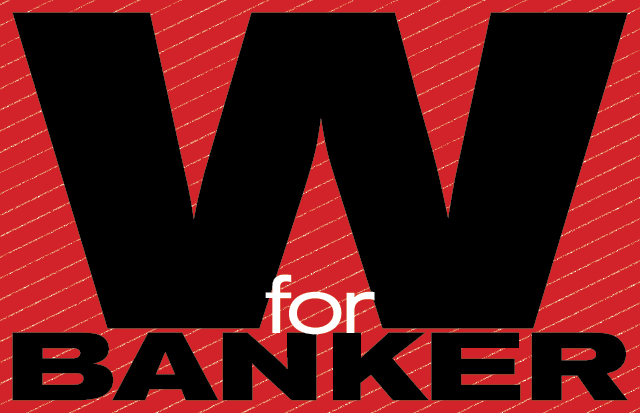 W for Banker postcard front